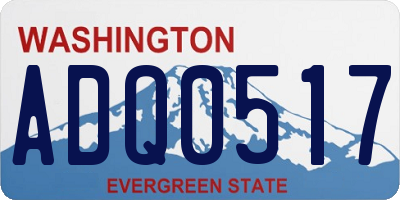 WA license plate ADQ0517