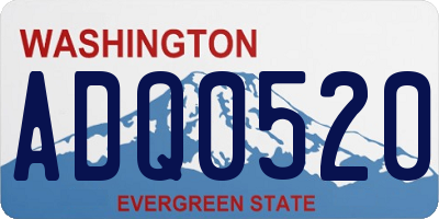 WA license plate ADQ0520