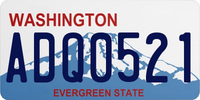 WA license plate ADQ0521