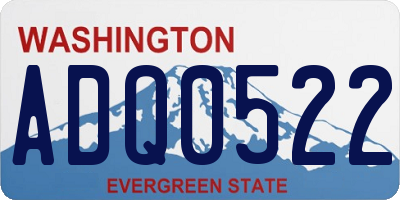 WA license plate ADQ0522