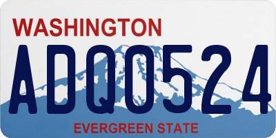 WA license plate ADQ0524