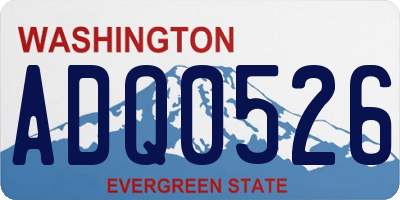 WA license plate ADQ0526