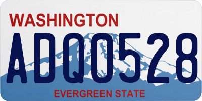 WA license plate ADQ0528