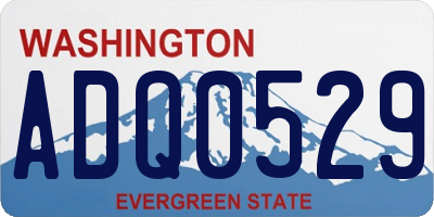 WA license plate ADQ0529