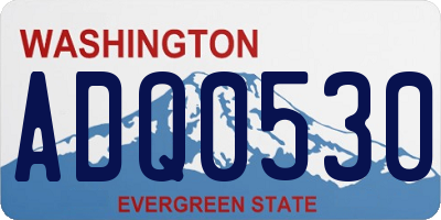 WA license plate ADQ0530