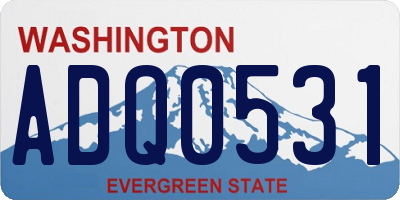 WA license plate ADQ0531