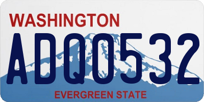 WA license plate ADQ0532