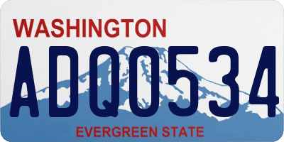 WA license plate ADQ0534