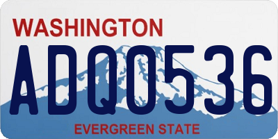 WA license plate ADQ0536
