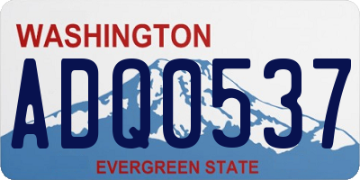 WA license plate ADQ0537