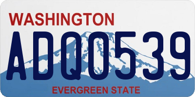 WA license plate ADQ0539