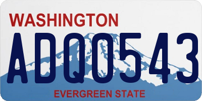 WA license plate ADQ0543