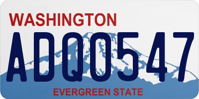 WA license plate ADQ0547