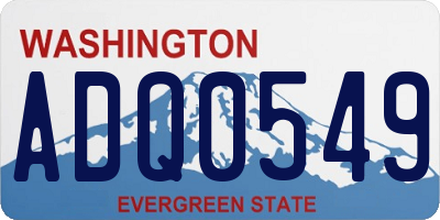 WA license plate ADQ0549
