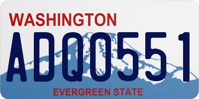 WA license plate ADQ0551