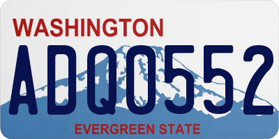 WA license plate ADQ0552