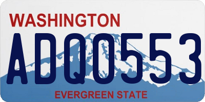WA license plate ADQ0553