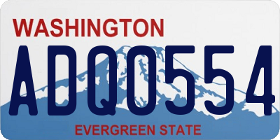 WA license plate ADQ0554
