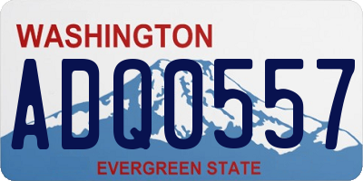 WA license plate ADQ0557