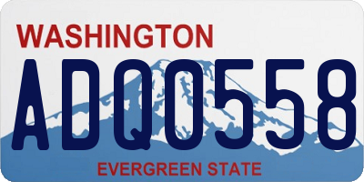 WA license plate ADQ0558