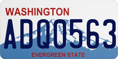 WA license plate ADQ0563