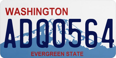 WA license plate ADQ0564