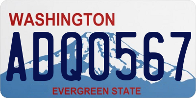 WA license plate ADQ0567