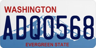 WA license plate ADQ0568