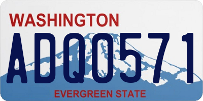 WA license plate ADQ0571