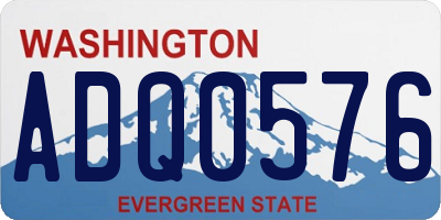 WA license plate ADQ0576