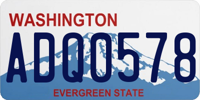 WA license plate ADQ0578