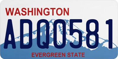 WA license plate ADQ0581
