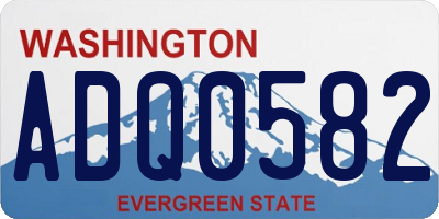 WA license plate ADQ0582