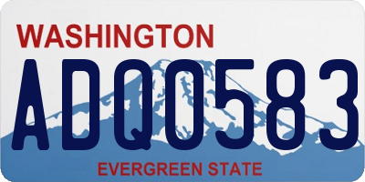 WA license plate ADQ0583