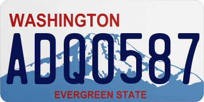 WA license plate ADQ0587
