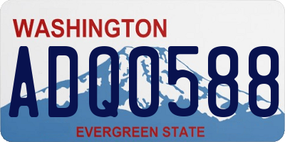 WA license plate ADQ0588