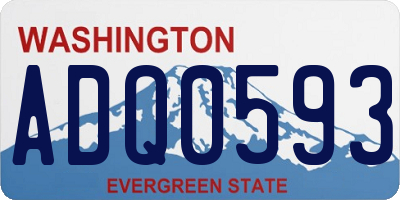 WA license plate ADQ0593
