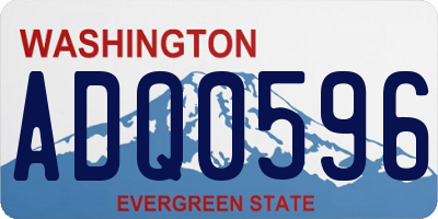 WA license plate ADQ0596