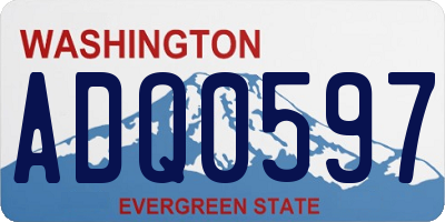 WA license plate ADQ0597