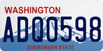 WA license plate ADQ0598