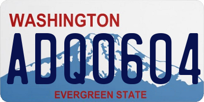 WA license plate ADQ0604