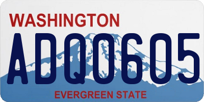 WA license plate ADQ0605
