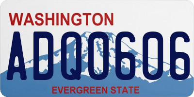 WA license plate ADQ0606