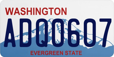WA license plate ADQ0607