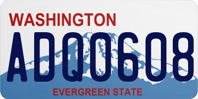 WA license plate ADQ0608