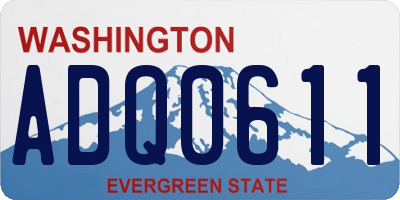 WA license plate ADQ0611