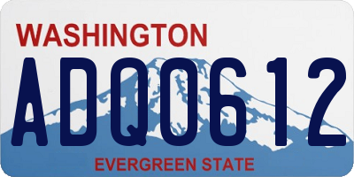 WA license plate ADQ0612