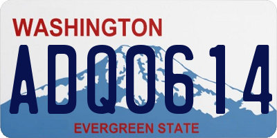 WA license plate ADQ0614