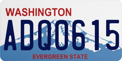 WA license plate ADQ0615