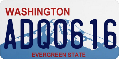 WA license plate ADQ0616